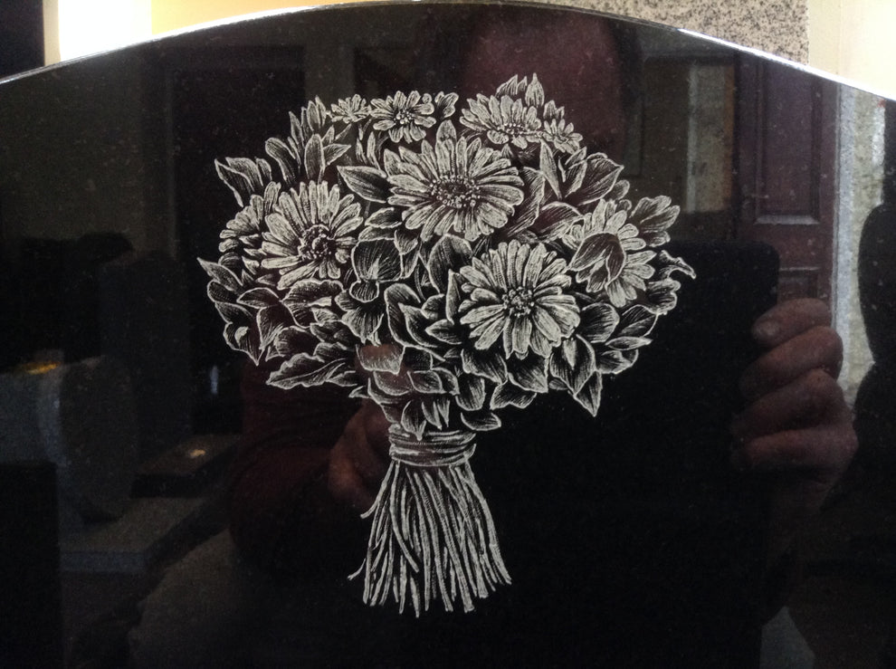 Bespoke hand cut memorial design example – James Beresford & Sons